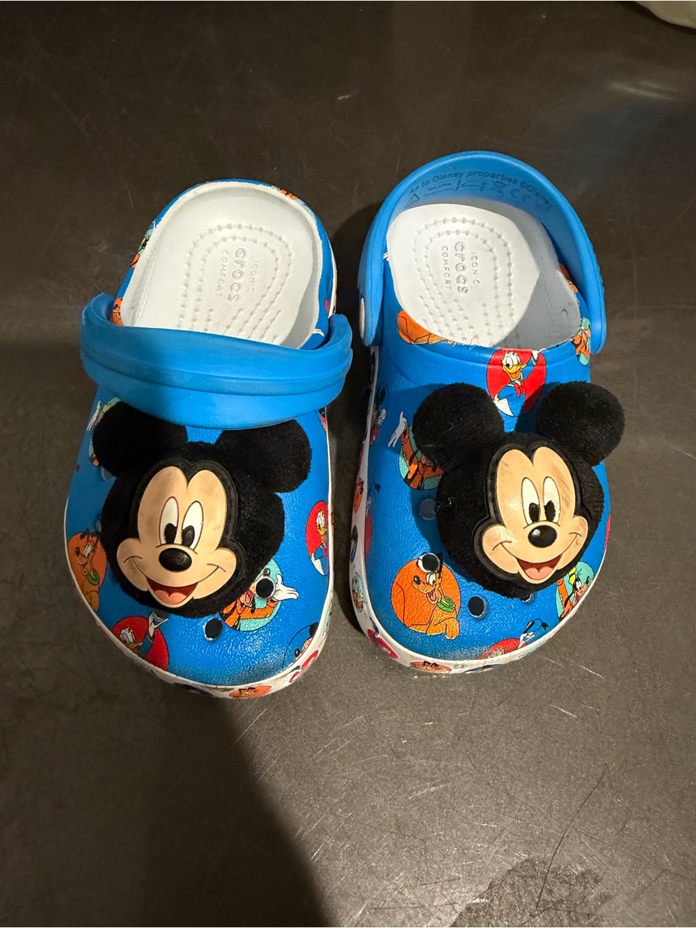 CROCS Kids Mickey Mouse Blue Clogs with Plush Ears